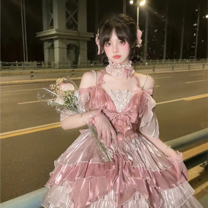 

New Pink Wedding Dress Gorgeous Elegant Fairy