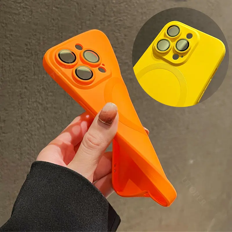 TAD Liquid Silicone For Magsafe Magnetic Wireless Charging Case for iPhone 14 Plus 11 12 13 Pro Max Glass Lens Protection Cover_voghion.com