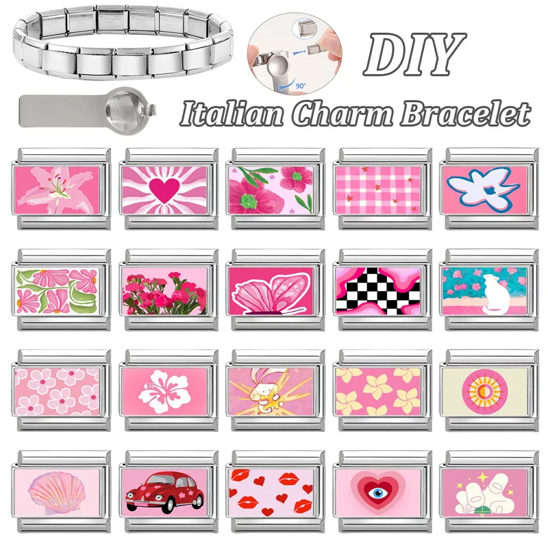 Italian Charm Fitness Bracelet Stainless Steel