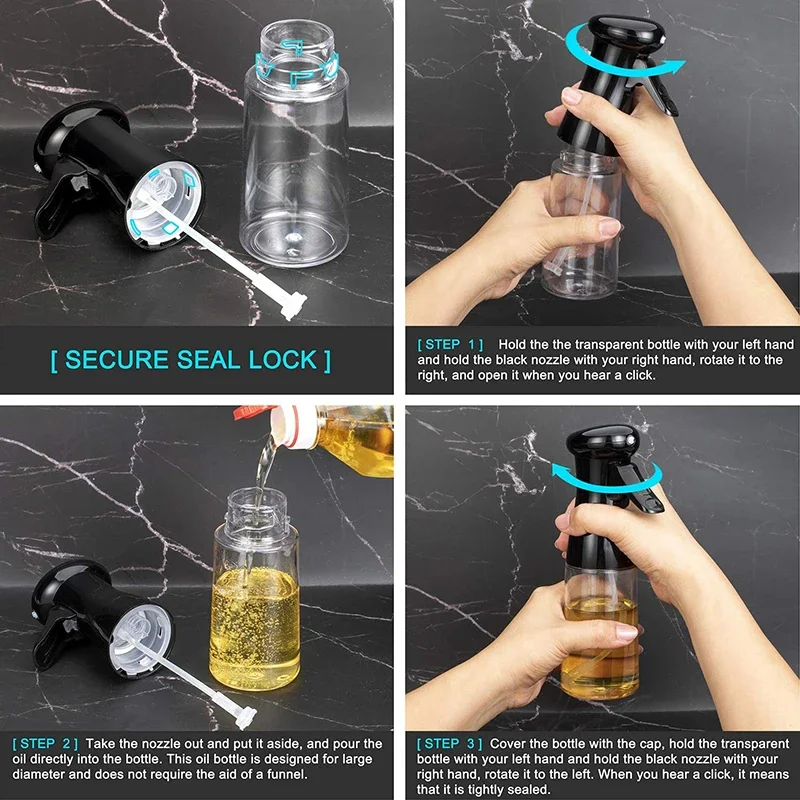 210ml Oil Spray Bottle Kitchen Oil Bottle Vinegar Mist Sprayer Barbecue Spray Bottle BBQ Picnic Tools Cooking Baking Accessories