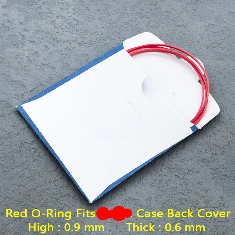 Set of Red Waterproof Gasket Rings (25-40mm Diameter) for Watch Case Back Cover