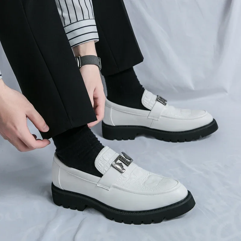 S921a3acd58f14484b3174c8d47bcc1d0i Stylish VIPOL White Loafers for Men Slip-On Dress Shoes for Parties