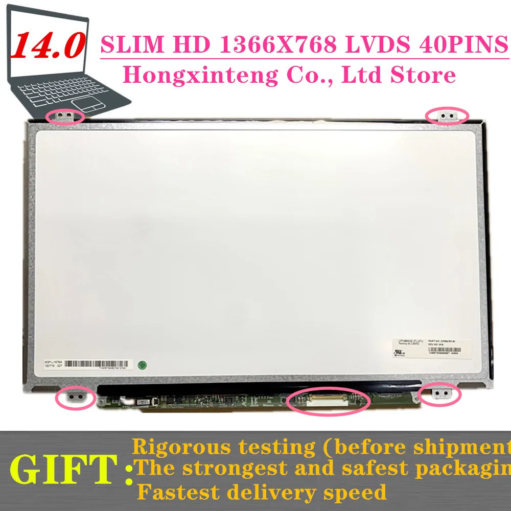 Laptop Lcd Led Screen Display Matrix 14 Slim 40 Pinos hd B140xw02 v1 v2 N140bge-l41 L42 Lb2 N140b06-l06 Lp140wh2 Ltn140at20