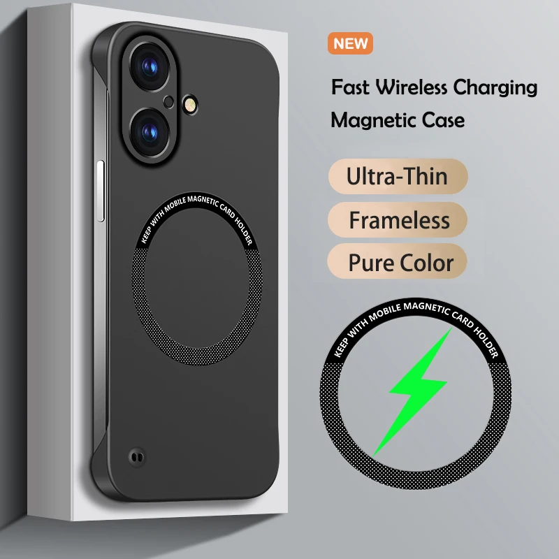 Luxury Ultra Slim Magnetic Frameless Solid Color Shockproof Phone Case