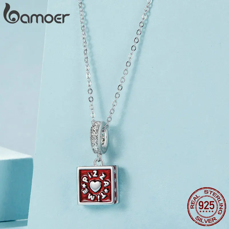 925 Sterling Silver Funny Coffee Pizza French Fries Pendant Charm DIY For Women Party Daily Gift Fine Jewlery Charm Jewelry Sterling Silver Jewelry Silver Charm Bead Charm Bead Sterling Silver Beads Charm