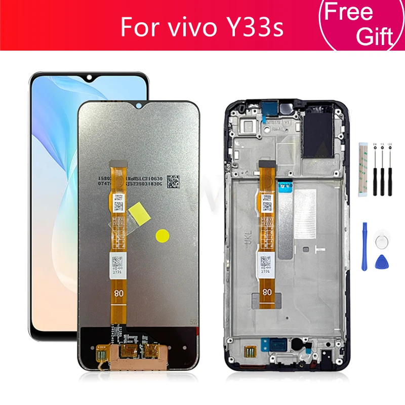 

For Vivo Y33s LCD Display Touch Screen Digitizer Assembly With Frame V2109 Screen Replacement repair parts 6.58"