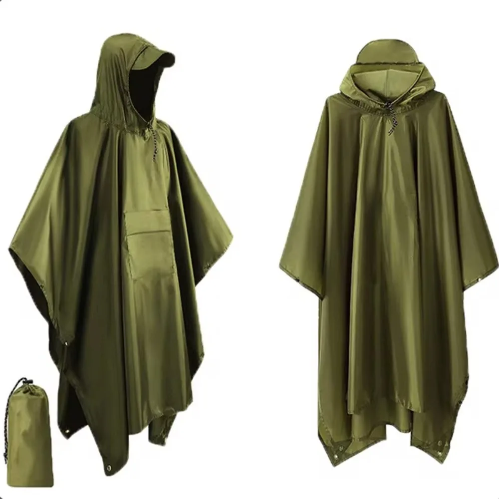 New 3 in 1 Outdoor Raincoat Waterproof Multifunction Rain Cover Large Hooded Sleeve Outdoor Rainwear Hiking Travel