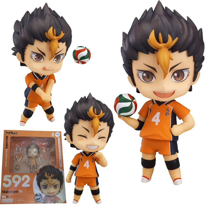 

In Stock Original Orange Rouge GSC 592 NENDOROID Yu Nishinoya Haikyuu!! Anime Figure Model Collecile Action Toys Gifts