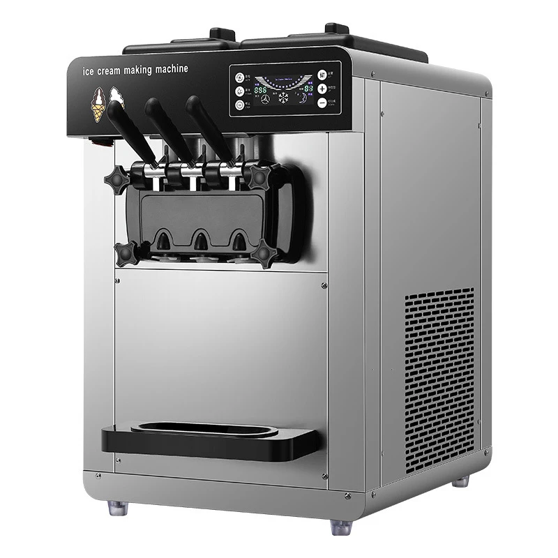 Ice cream machine large capacity commercial desktop vertical fully automatic sundae cone soft ice cream machine 6