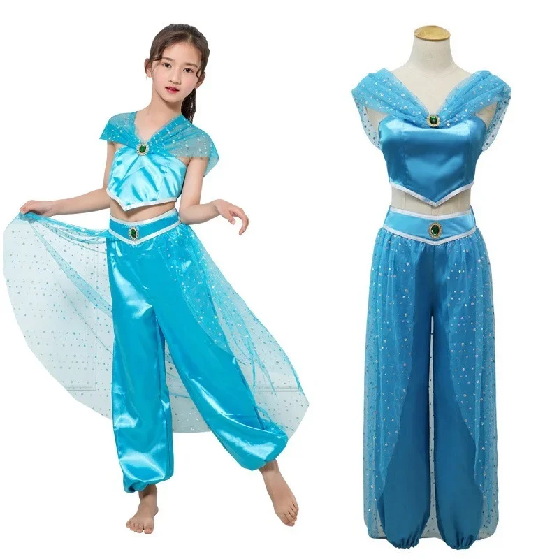 

Jasmine Cosplay Costume Adult Women Girls Halloween Party Dress Jasmine Costume Sets Kids Jasmine Princess fancy Costume kids