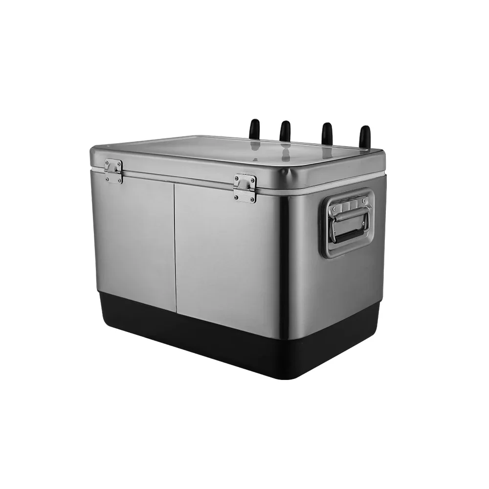 High Quality Stainless Steel Ice Cooler Box For Outdoor Camping Fishing Large Capacity Portable Cooler Wine Beer Box