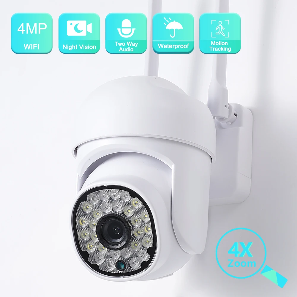 4MP IP Camera Wifi 1080P HD Auto Human Tracking CCTV Outdoor