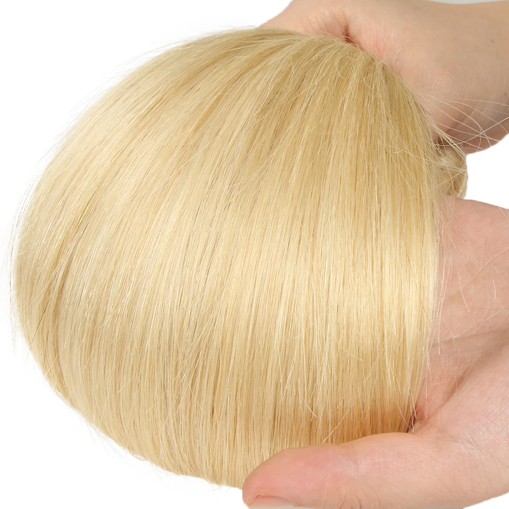 Fasci di capelli umani lisci eleganti 613 fasci di tessuto di capelli umani lisci brasiliani biondi fasci singoli estensioni dei capelli di Remy - immagine 3