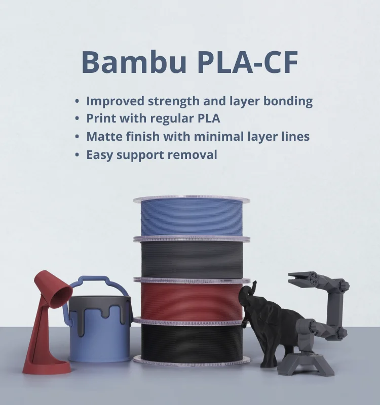 3D Filament Bambu Lab AMS Automatic Material System / Bambulab.US PLA-CF  Carbon Fiber Reinforced PLA - AliExpress