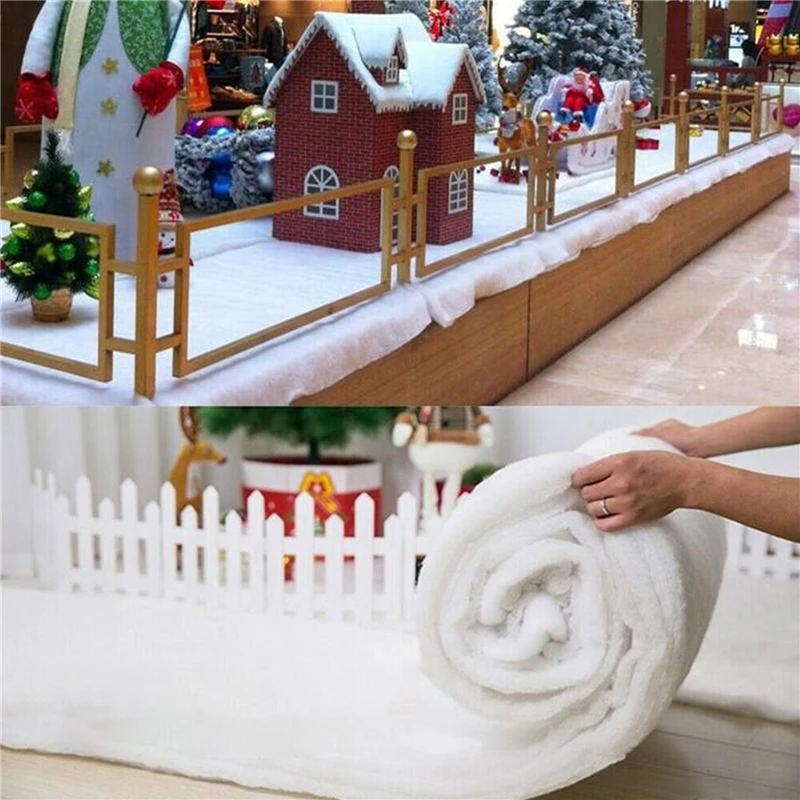Christmas Winter Artificial Snow Blankets Thickened Rolls Cotton Snow Sheet for Festival DIY Decor