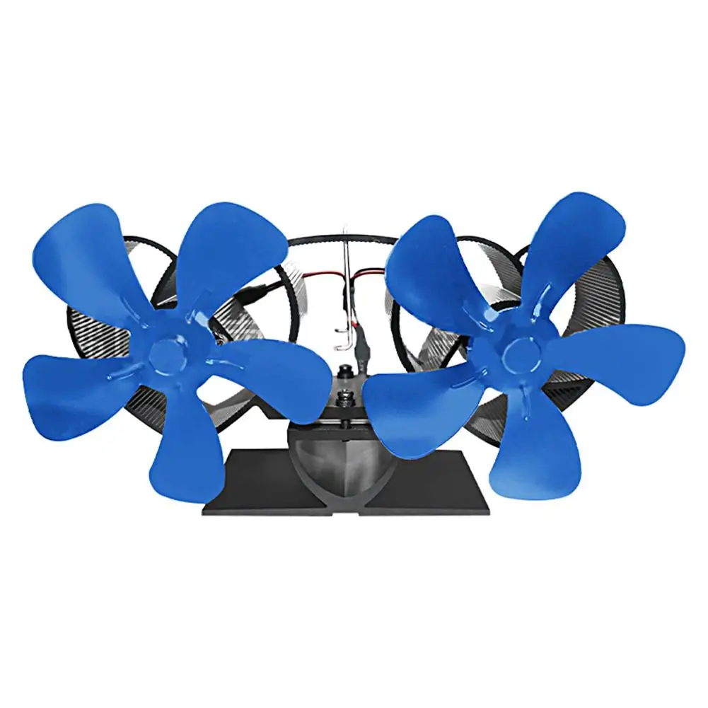 

Great Alumina Self-start Ice Fishing 12 Blade Double-head Log Wood Burner Fan for Family Mini Stove Fan Stove Fan