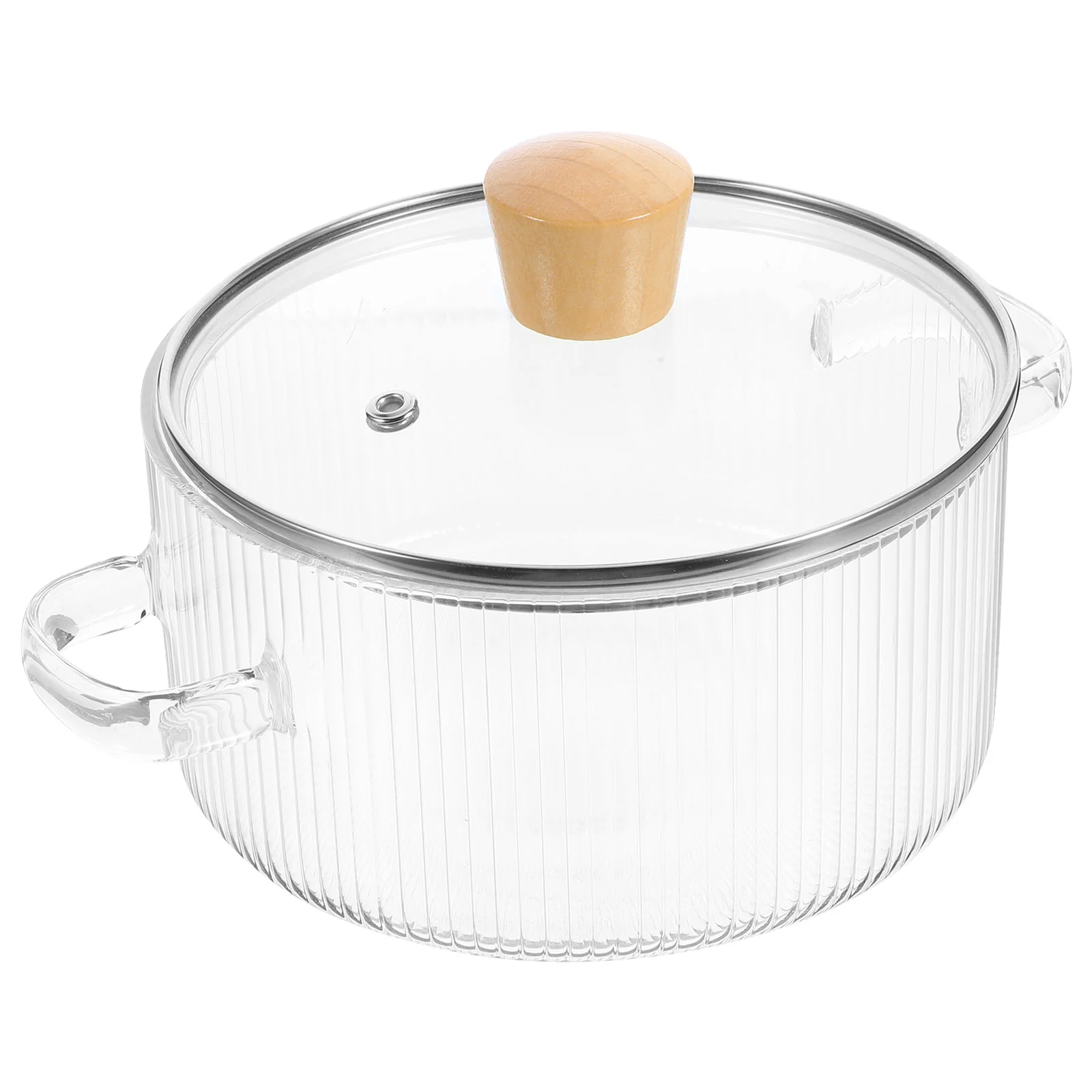 

Clear Glass Stockpot with Lid Double Handle Glass Cooking Pot Ramen Pot Glass Cookware
