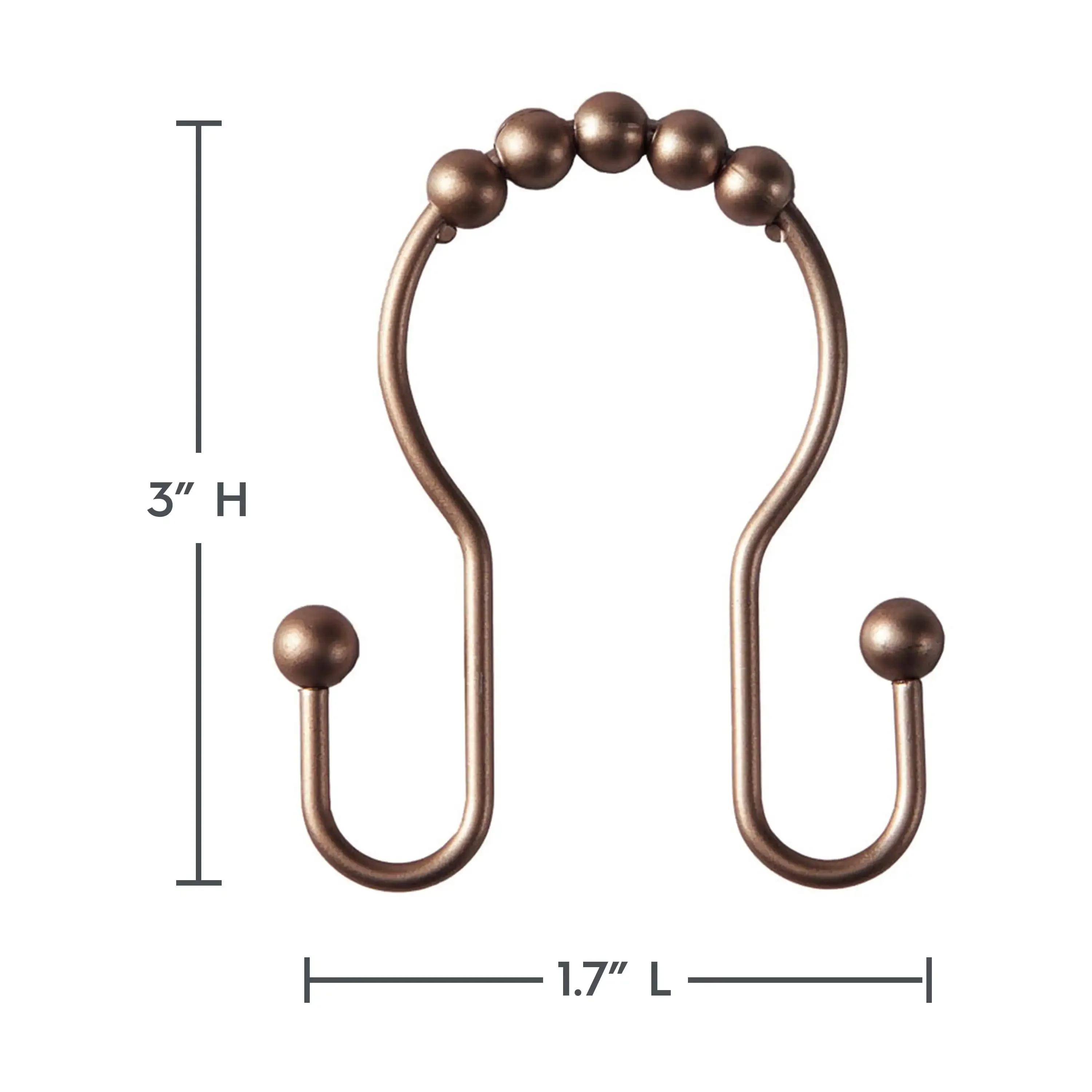 Rustproof Double Shower Hooks 4
