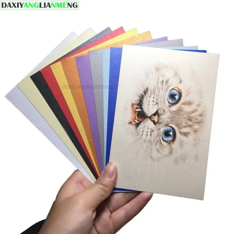 100pcs/lot ping A6 10cm X 15cm 22colors Pearl Paper 250gsm DIY Wedding Party Invitation Message Card Postcard
