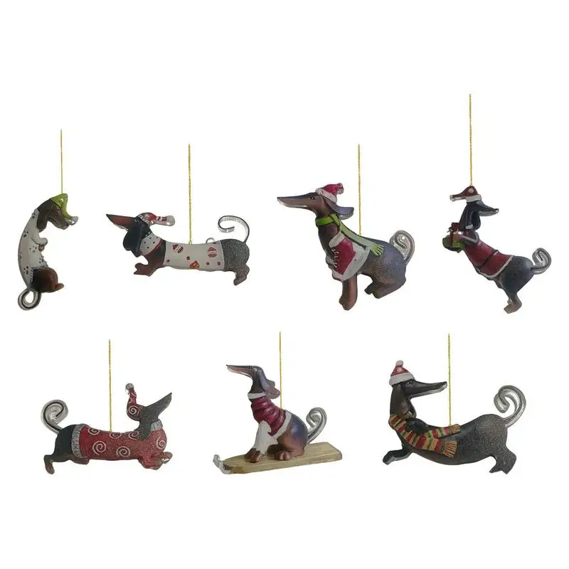 

Christmas Pendant Decoration Dachshunds Dog Christmas Tree Ornament Holiday Pendant Christmas Tree Car Party Decoration