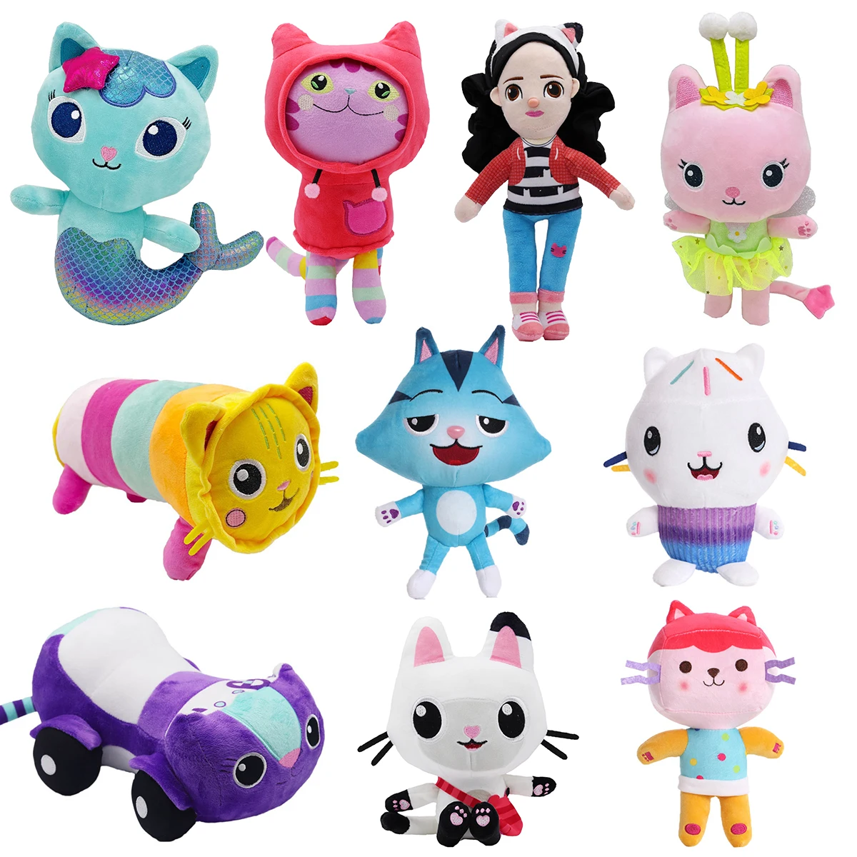 New Gabby Dollhouse Peluche Mercat Cartoon Animali Di Peluche Sorridente  Cat Car Cat Hug Gaby Girl Dolls Regali Di Compleanno Bambini Fan Da 2,89 €