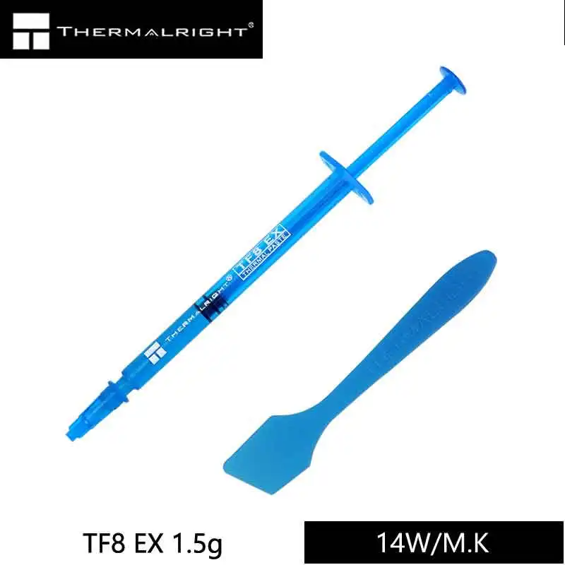 Thermalright TF8 EX 14 Вт ЦП термосиликоновая смазка, 2,9 г/1,5 г/синий/Непроводящий/Высокопроизводительный теплопроводный крем Thermalright TF8 EX 14 Вт ЦП термосиликоновая смазка, 2,9 г/1,5 г/синий/Непроводящий/Высокопроизводительный теплопроводный крем