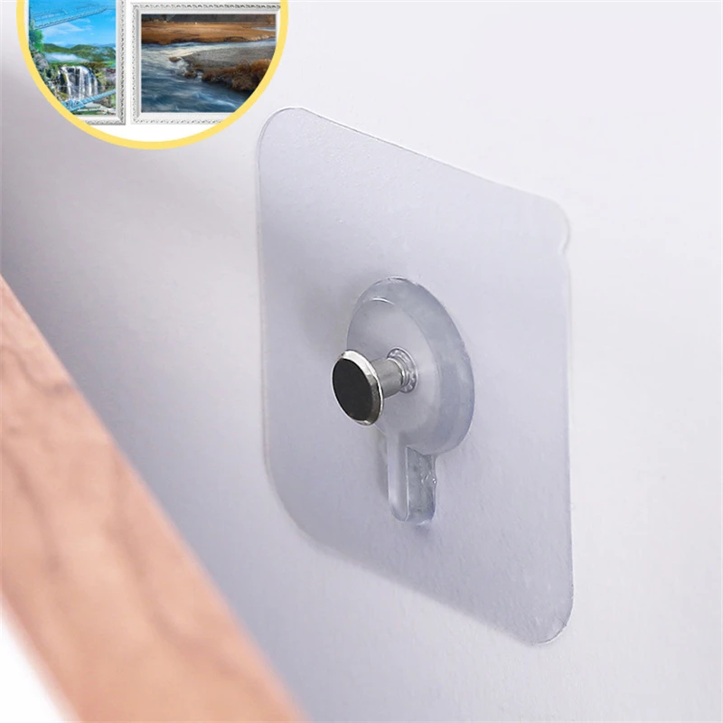 Self Adhesive Wall Hooks Adhesive Wall-Mounted Poster Photo Frame Clock Hangers Punch Free Screw Stickers Kitchen Organizer Holder 10/20 Pcs