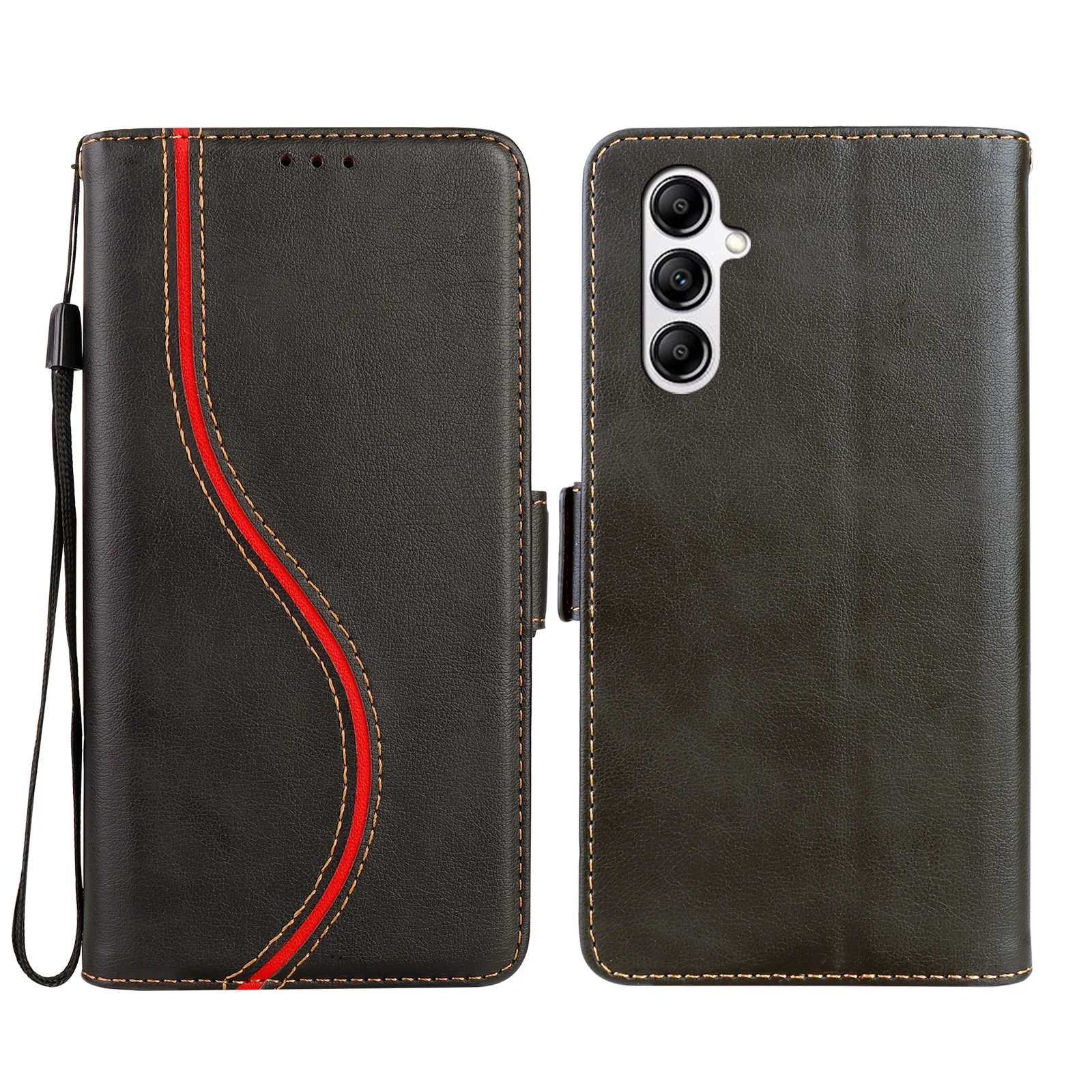 Leather Wallet Case Book - Elegant Flip Cover with Card Slots and Stand Feature