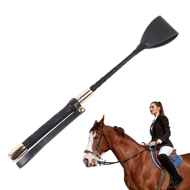 Riding Crop For Horses Sex Paddles 19" Leather Riding Crop With Anti-Slip  Wood Handle (Equestrian Training) Horse Riding English Horse Tack