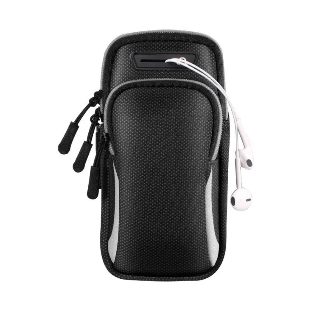 Zipper Mobile Phone Armband Waterproof Universal Sports Phone Case With Headphone Jack Sports Bag