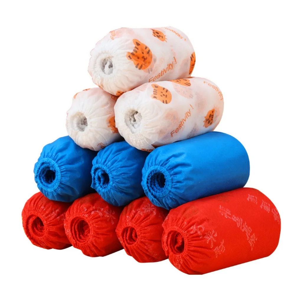 Point Break Disposable Shoe Cover Non-woven Adult Cartoon Printing Thickened Wear-resistant Non-slip Room Foot Cover shoe covers