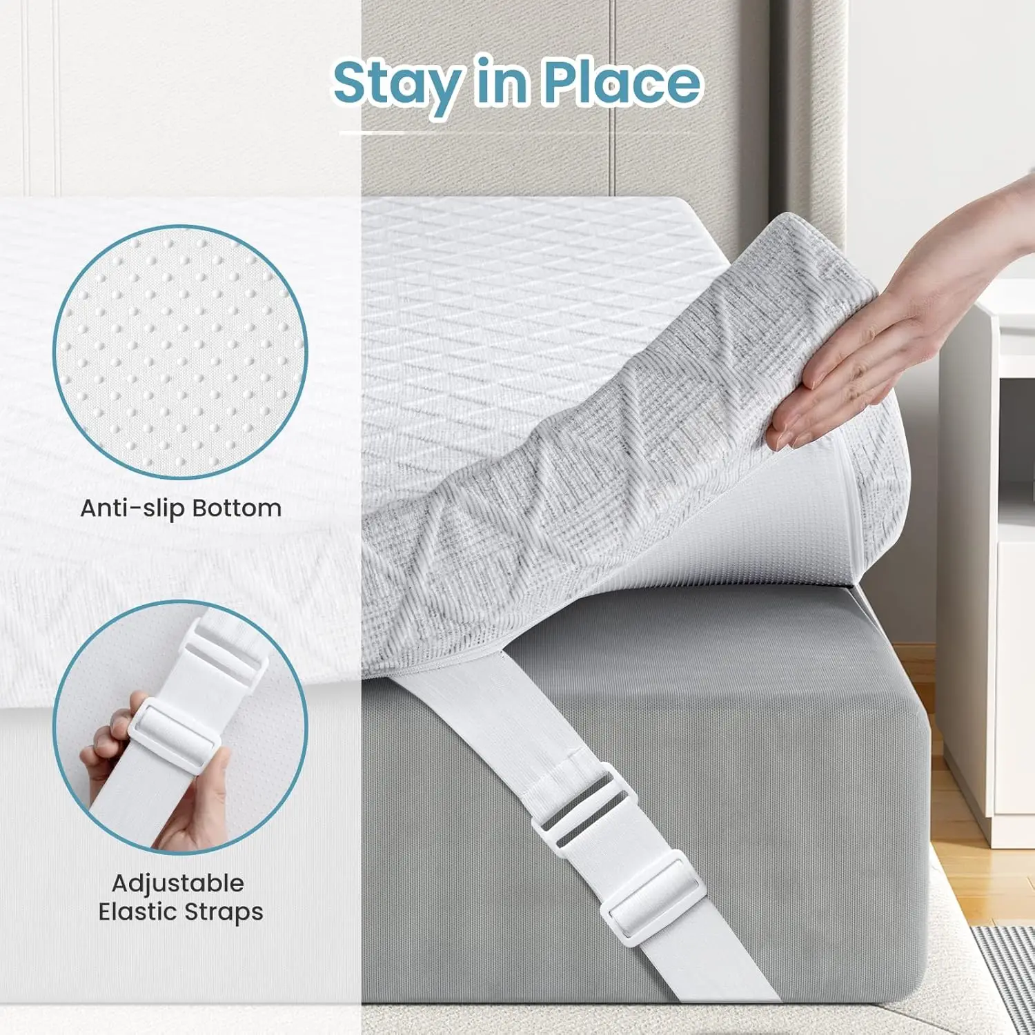 4-Inch Firm Mattress Topper King Size Firm to Extra Firm Memory Foam Bed Topper - Relieve Back Pain High Density Foam Mattress 5