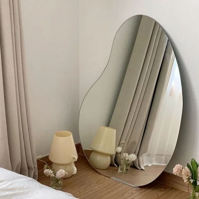 Shower Irregular Mirror Nordic Design Creative Large Floor Mirror Wall  Mount Full Length Dekoracyjne Lustra Living Room Decor - Decorative Mirrors  - AliExpress