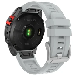 Durable Silicone Watchband - 22mm & 26mm - Adjustable Sport Strap Bracelet - 22mm Quickfit Strap (Gray)
