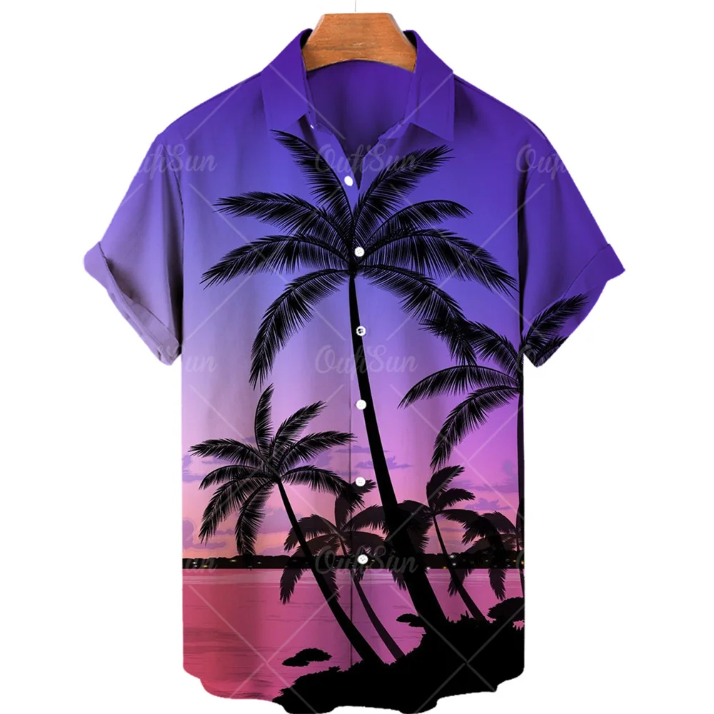 Summer Hawaiian Men Casual Shirt Flower 3d Print Beach Plant For Crane Size Plus 5xl Sale Blusao Masculino Imported Clothing