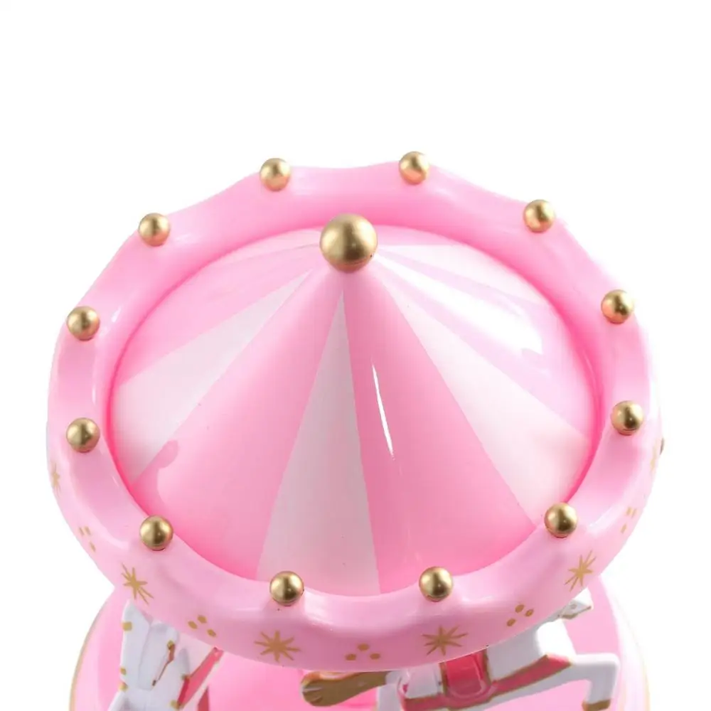 Exquisite Design Carousel Music Box Easy Use Painted Ferris Wheel Ornaments Plastic Carousel Carousel Cake Accessories Cake