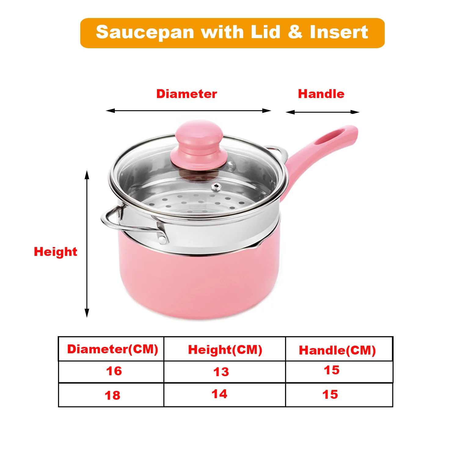 Saucepan Non-stick Coating Aluminium with Stainless Steel Steamer Insert  Milk Pot - AliExpress