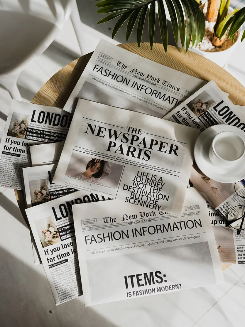 Conjunto 58x42cm Inglês Jornal Fotografia Adereços Roupas de Moda Decoração para Casa Comida Fotografia Fundo Adereços Peças - Image 4