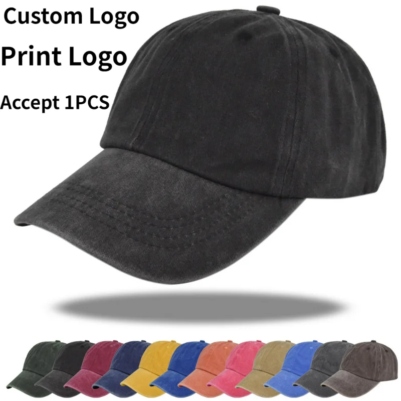

Custom Logo Retro Solid Color Baseball Cap Retro Washed Cotton Casual Men and Women Outdoor Adjustable Hip Hop Hat Trucker Hats