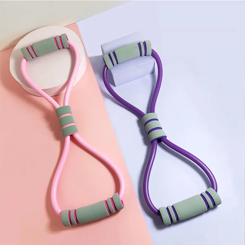 

8-Word Puller Back Trainer Anti-Cracking Handle Elastic Band Chest Expansion Yoga Open Shoulder Fitness Eight-Word Rope