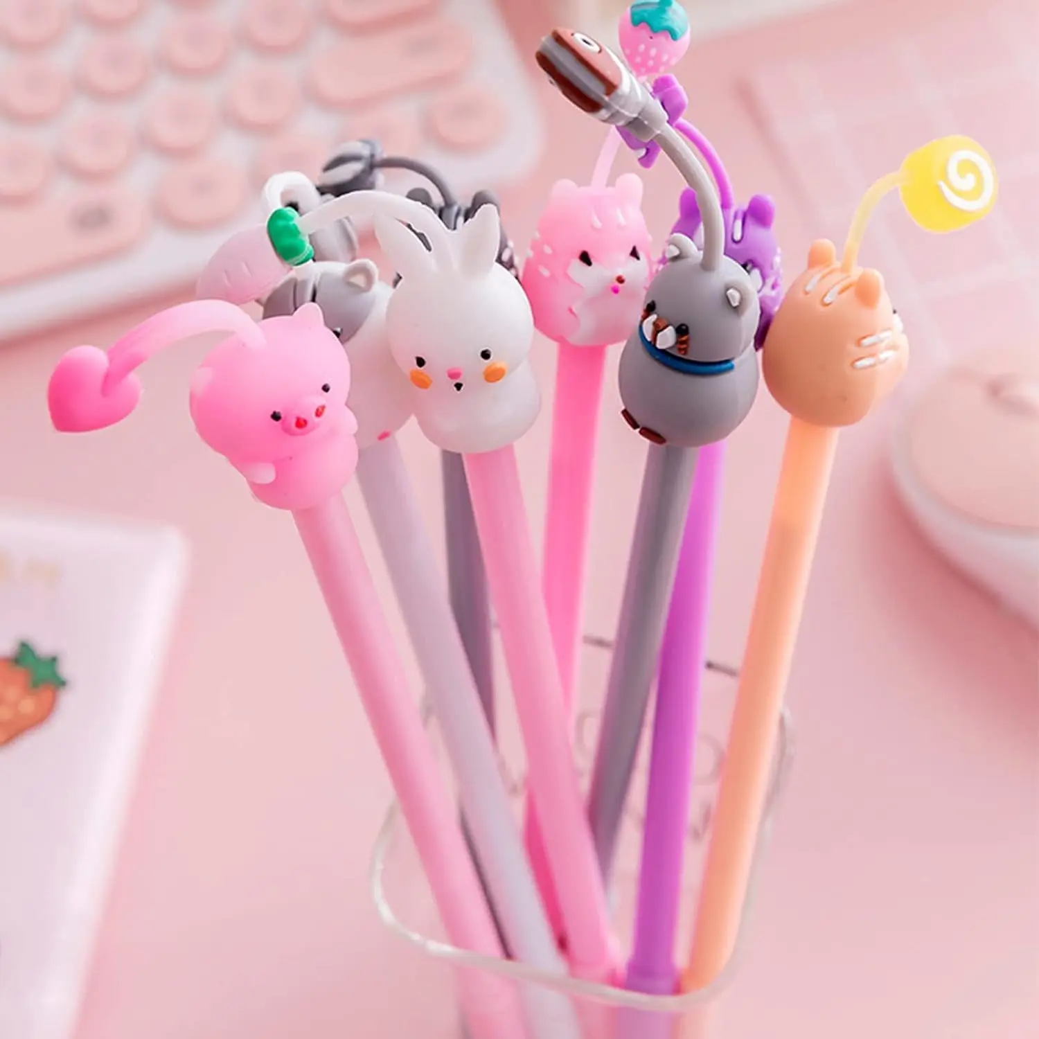 Cute Cartoon Animal Gel Ink Pens - 36-Pack, 0.5mm Point, Kawaii School Supplies