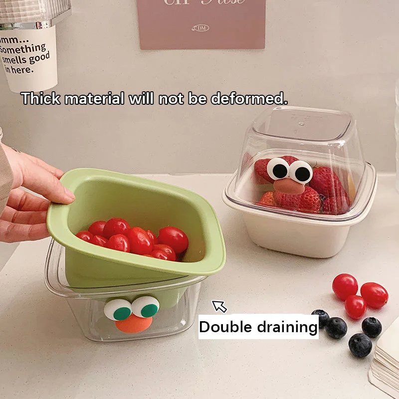 Big Eye Fruit & Vegetable Drainer Colander Bowl Strainer Colander Layer Basket Drain Bowls For Cleaning Washing Mixing