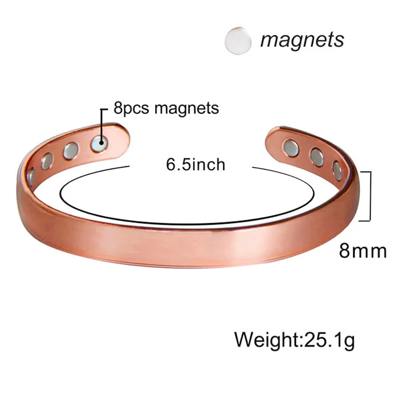 Women Magnetic Copper Bracelet Healing Energy Rose Gold Adjustable Cuff Bracelets Bangles Jewelry Wholesale / Drop Shipping
