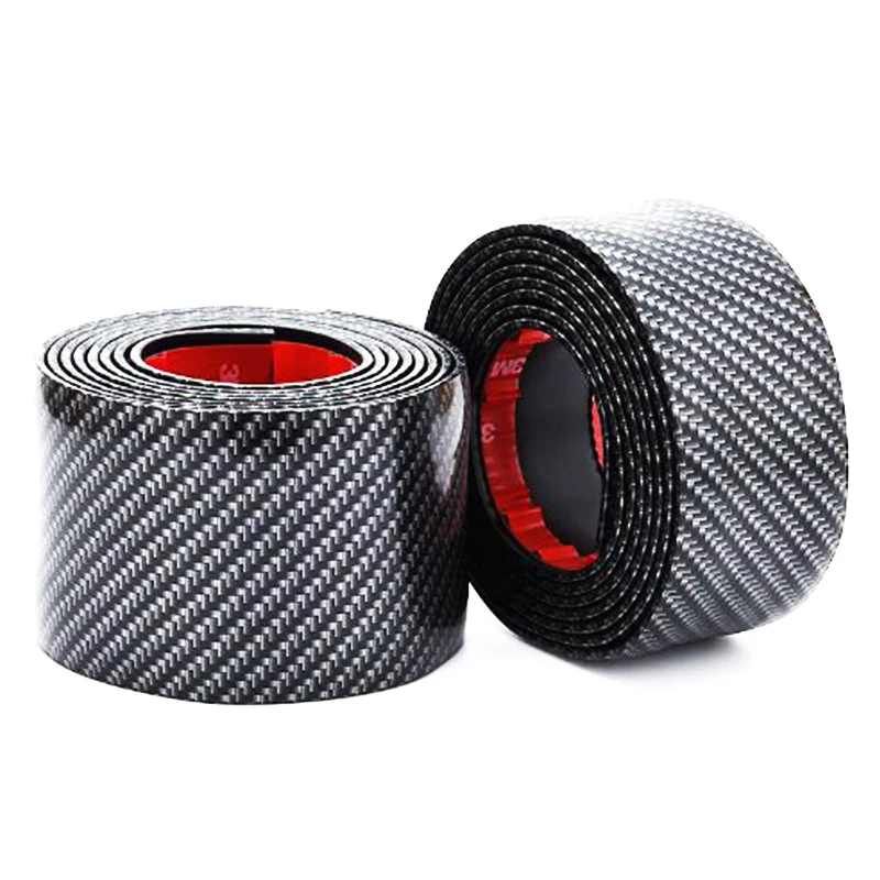 Car Bumper Strip Car Styling Carbon Fiber Mouldings Strip Bumper Decorative Strips Adhesive Door Sill Protection Trim 1M