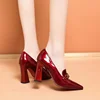 2025 New High Heels Shoes Large Size Waterproof Platform Fashion Shallow Patent Leather High Quality Women Shoes 4