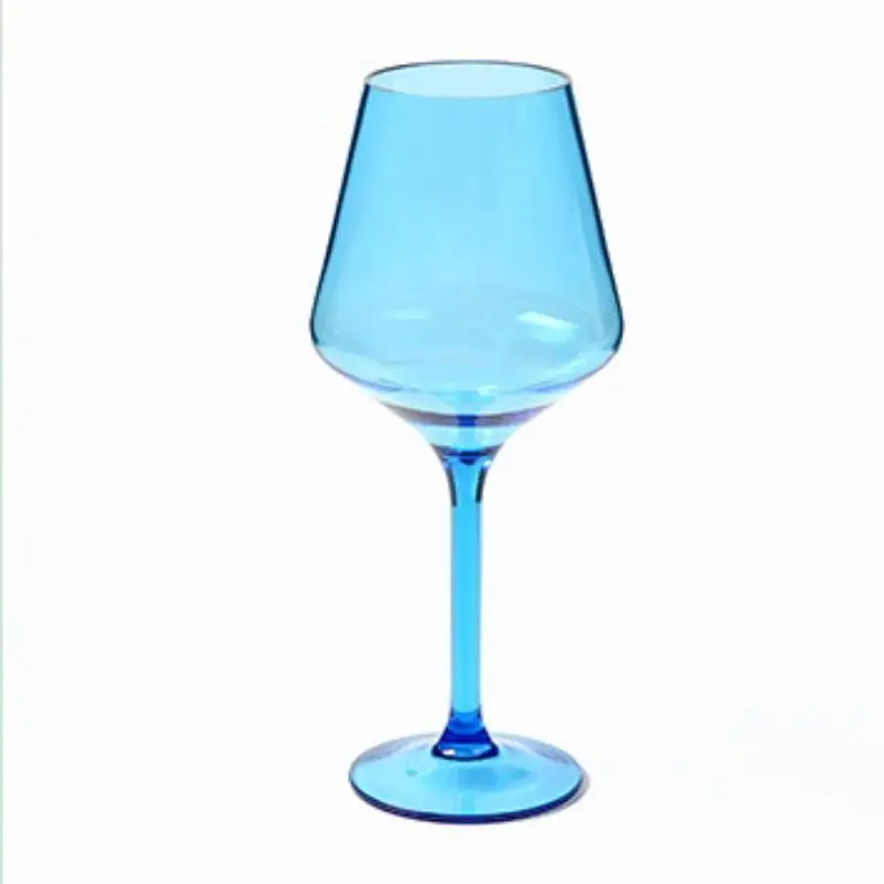 1 adet 460 ML Kırılmaz Renkli Plastik şarap bardağı Yeniden Kullanılabilir Lüks Parti Açık Damla Dayanıklı Yüksek Ayaklı Bardak