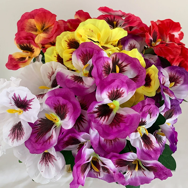 Tricolor Violet Artificial Flower Bouquet - 32cm Decorative Floral Arrangement for Home, Garden, and Events