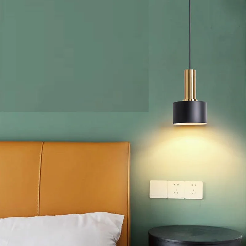 

Nordic Pendant Lamp Bedside Table Small Single Metal E27 Hanging Lights For Kitchen Island Bedroom Decoration Lighting Fixtures