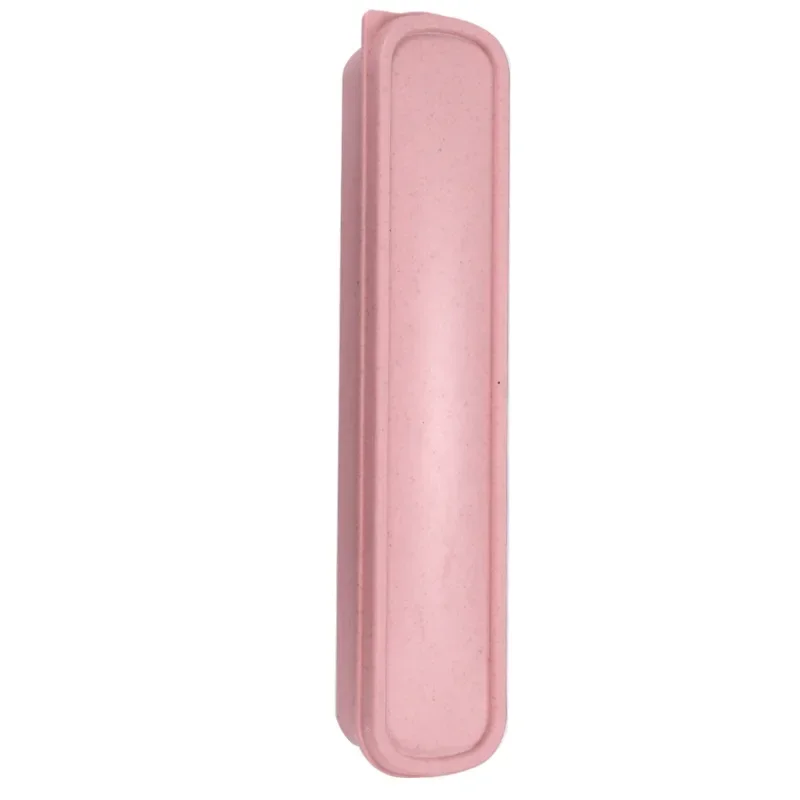 Tableware Storage Box Wheat Straw Storage Box Kitchen Dustproof Spoon Fork Chopsticks Boxes Children Kid Students Travel Portable Tableware Pencil Box