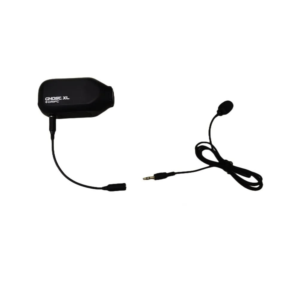 Vue rapprochée du microphone externe DRIFT 3.5mm, adapté aux caméras sport Ghost 4K X XL